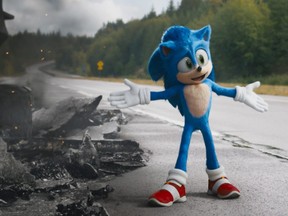 Sonic (Ben Schwartz) in "Sonic the Hedgehog." (Paramount Pictures and Sega of America)