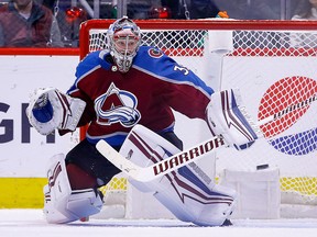 Colorado Avalanche goaltender Pavel Francouz (39) makes a save in against the Tampa Bay Lightning at the Pepsi Center. (Isaiah J. Downing-USA TODAY Sports)