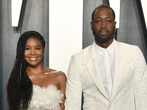 Gabrielle Union and Dwyane Wade attend the 2020 Vanity Fair Oscar Party hosted by Radhika Jones at Wallis Annenberg Center for the Performing Arts on Feb. 9, 2020 in Beverly Hills, Calif. (Frazer Harrison/Getty Images)