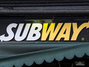 A Subway sign is displayed on a branch on July 4, 2017 in London, England. Subway has announced it will create 5,000 jobs in the UK and Ireland with plans to open 500 branches in the two countries by 2020.