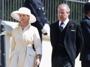 David Armstrong-Jones, the Earl of Snowdon and Serena Stanhope attend the wedding of Prince Harry to Meghan Markle at St. George's Chapel, Windsor Castle on May 19, 2018 in Windsor, England. (Chris Jackson/Getty Images)