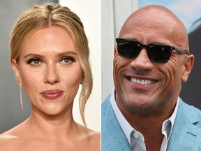 Dwayne Johnson and Scarlett Johansson. (Getty)