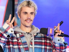 Justin Bieber appears onstage at MTV's Fresh Out Live in New York City on Friday, Feb. 7, 2020.