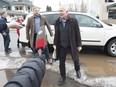 B.C. Indigenous Relations Minister Scott Fraser arrives at the Wet'suwet'en offices where he and Minister of Crown-Indigenous Relations Carolyn Bennett will meet with hereditary chiefs in Smithers, B.C., Thursday, Feb. 27, 2020.