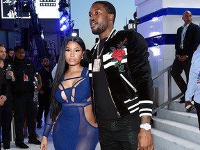 Nicki Minaj and Meek Mill attend the 2016 MTV Video Music Awards at Madison Square Garden on Aug. 28, 2016, in New York City.