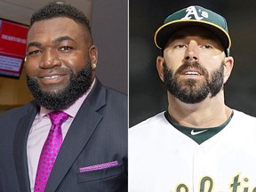 David Ortiz, left, and Mike Fiers. (Getty Images file photo)