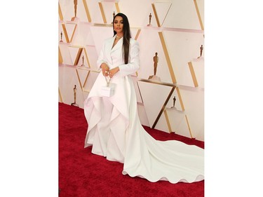 Lilly Singh poses on the red carpet at the 92nd Annual Academy Awards at Hollywood and Highland on Feb. 9, 2020 in Hollywood, Calif.