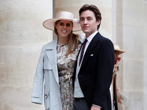 Princess Beatrice and property tycoon Edoardo Mapelli Mozzi are pictured in Paris, France, on Oct. 19, 2019.