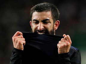 FC Copenhagen's Michael Santos reacts during Europa League play against Celtic in Glasgow on Thursday. (Action Images via Reuters/Lee Smith)