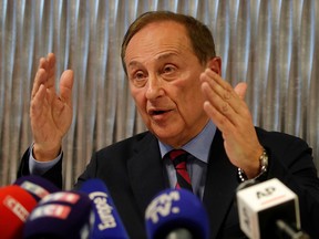 French figure skating federation president Didier Gailhaguet attends a news conference in Paris February 5, 2020. (REUTERS/Charles Platiau/File Photo)