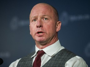 Supt. Steve Watts, Organized Crime Enforcement Unit commander, speaks during a press conference at Toronto Police Service headquarters on Friday, Dec. 13, 2019.