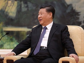 Chinese President Xi jinping speaks during a meeting with Tedros Adhanom, director general of the World Health Organization, at the Great Hall of the People in Beijing, China, Jan. 28, 2020.