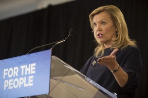 Christine Elliott, Deputy Premier and Minister of Health and Long-Term Care, announces the Government of Ontario's plan for long-term health care system at Bridgepoint Active Healthcare in Toronto on Tuesday, February 26, 2019. THE CANADIAN PRESS/ Tijana Martin