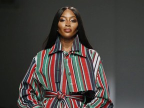 British model Naomi Campbell walks the runway during the Kenneth Ize show as part of the Paris Fashion Week Womenswear Fall/Winter 2020 on February 24, 2020 in Paris, France.