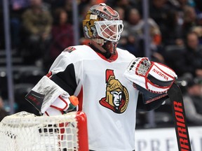 Ottawa Senators goalie Marcus Hogberg