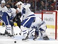 The return of Cody Ceci right) with Morgan Rielly 44) likely right behind him should be a big boost to a beleaguered Toronto blue line. (AP Photo/Ross D. Franklin)