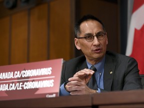Deputy Chief Public Health Officer Dr. Howard Njoo speaks at a press conference on COVID-19 at West Block on Parliament Hill in Ottawa, on Wednesday, March 25, 2020. THE CANADIAN PRESS/Justin Tang