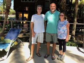 René Vergé, left, François Ligeard and René's wife, Sabine Vichy, during their recent trip to Honduras.