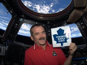 On Jan. 21, 2012, the Maple Leafs and Canadian astronaut Chris Hadfield teamed up for an unforgeable opening night moment.