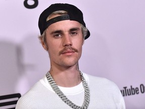 Canadian singer Justin Bieber arrives for YouTube Originals' "Justin Bieber: Seasons" premiere at the Regency Bruin Theatre in Los Angeles on January 27, 2020.