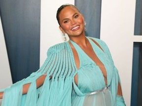 Chrissy Teigen attends the 2020 Vanity Fair Oscar Party following the 92nd annual Oscars at The Wallis Annenberg Center for the Performing Arts in Beverly Hills on February 9, 2020.