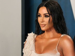 U.S. media personality Kim Kardashian attends the 2020 Vanity Fair Oscar Party following the 92nd Oscars at The Wallis Annenberg Center for the Performing Arts in Beverly Hills on February 9, 2020.