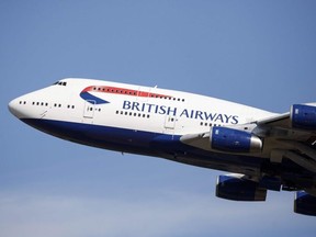 In this file photo taken on September 13, 2019 A British Airways aeroplane takes off from the runway at Heathrow Airport's Terminal 5 in west London, on September 13, 2019.