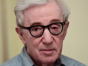 In this file photo taken on July 02, 2019 US director Woody Allen attends a press conference for the presentation of his stage production of Giacomo Puccinis one-act opera "Gianni Schicchi", at the Scala Opera House in Milan.
