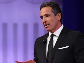 In this file photo taken on October 10, 2019, CNN anchor moderator Chris Cuomo during a town hall devoted to LGBTQ issues hosted by CNN and the Human rights Campaign Foundation at The Novo in Los Angeles. (ROBYN BECK/AFP via Getty Images)