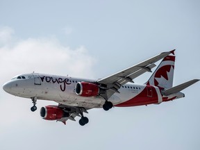 An Air Canada plane lands at the Benito Juarez International airport, in Mexico City, on March 20, 2020. (PEDRO PARDO/AFP via Getty Images)