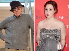 Woody Allen and Dylan Farrow are seen in file photos.