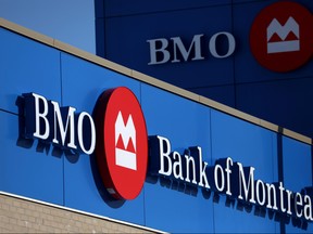 A Bank of Montreal (BMO) logo is seen outside of a branch in Ottawa, Ontario, Canada, February 14, 2019. (REUTERS/Chris Wattie/File Photo)