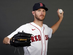 Boston Red Sox pitcher Chris Sale (41) poses for a photo during media day. (Butch Dill-USA TODAY Sports)