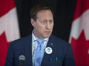 Peter MacKay addresses the crowd at a federal Conservative leadership forum during the annual general meeting of the Nova Scotia Progressive Conservative party in Halifax on Saturday, February 8, 2020. The 2020 Conservative Party of Canada leadership election will be held on June 27, 2020.