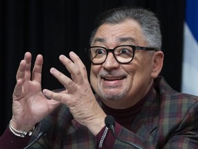 Horacio Arruda, Quebec director of National Public Health, responds to reporters' questions at a daily news conference on the COVID-19 pandemic, Saturday, March 21, 2020 in Quebec City.