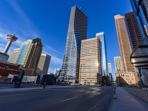 Calgary's downtown was nearly deserted on Friday, March 27, 2020.