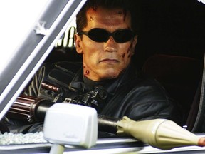 Arnold Schwarzenegger stars in the futuristic action thriller "Terminator 3: Rise of the Machines," distributed by Warner Bros. Pictures.