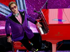Elton John performs onstage during the 92nd Annual Academy Awards at Dolby Theatre on February 9, 2020 in Hollywood. (Kevin Winter/Getty Images)