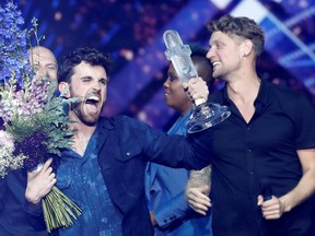 Duncan Laurence of the Netherlands reacts after winning the 2019 Eurovision Song Contest in Tel Aviv, Israel May 19, 2019. (REUTERS/Ronen Zvulun/File Photo)
