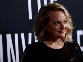 Cast member Elisabeth Moss poses at the premiere for the film "The Invisible Man" in Los Angeles, California, U.S., February 24, 2020.