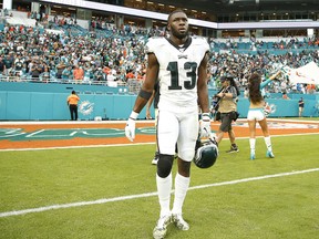 Nelson Agholor of the Philadelphia Eagles reacts after the game against the Miami Dolphins at Hard Rock Stadium on Dec. 1, 2019 in Miami, Fla. (Michael Reaves/Getty Images)
