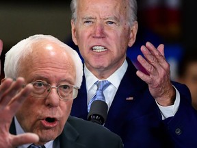 Democratic presidential hopeful former Vice President Joe Biden accompanied by his wife Jill Biden, speaks during a Super Tuesday event in Los Angeles on March 3, 2020. (Photo by Frederic J. BROWN / AFP) (Photo by FREDERIC J. BROWN/AFP via Getty Images)