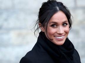 Meghan Markle departs from a walkabout at Cardiff Castle on Jan. 18, 2018 in Cardiff, Wales.