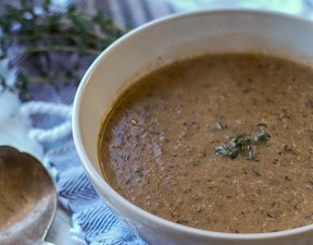 Cream of Mushroom and Caramelized Onion Soup - courtesy Mushrooms.ca.