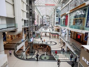 The Eaton Centre shopping mall on the day that the province of Ontario declared a state of emergency as the number of novel coronavirus cases continued to grow in Toronto, Ontario, Canada March 17, 2020.