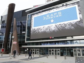 A general view of Scotiabank Arena after the cancellation of a game between the Nashville Predators and Toronto Maple Leafs.
