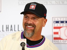 Larry Walker speaks to the media after being elected into the National Baseball Hall of Fame class of 2020 on January 22, 2020 at the St. Regis Hotel in New York City. (Mike Stobe/Getty Images)