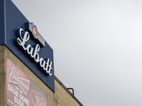 In this April 12, 2017 file photo, the Labatt brewery is pictured on Richmond St. in London, Ont. (Hannah MacLeod/The London Free Press/Postmedia Network)