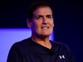 Mark Cuban, entrepreneur and owner of the Dallas Mavericks, speaks at the WSJTECH live conference in Laguna Beach, California, October 21, 2019. (REUTERS/Mike Blake)