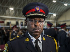 Toronto Police Chief Mark Saunders during a media scrum after a graduation ceremony for 133 new officers held at Fort York Armoury on Thursday, Oct. 3, 2019. (Ernest Doroszuk/Toronto Sun/Postmedia Network)